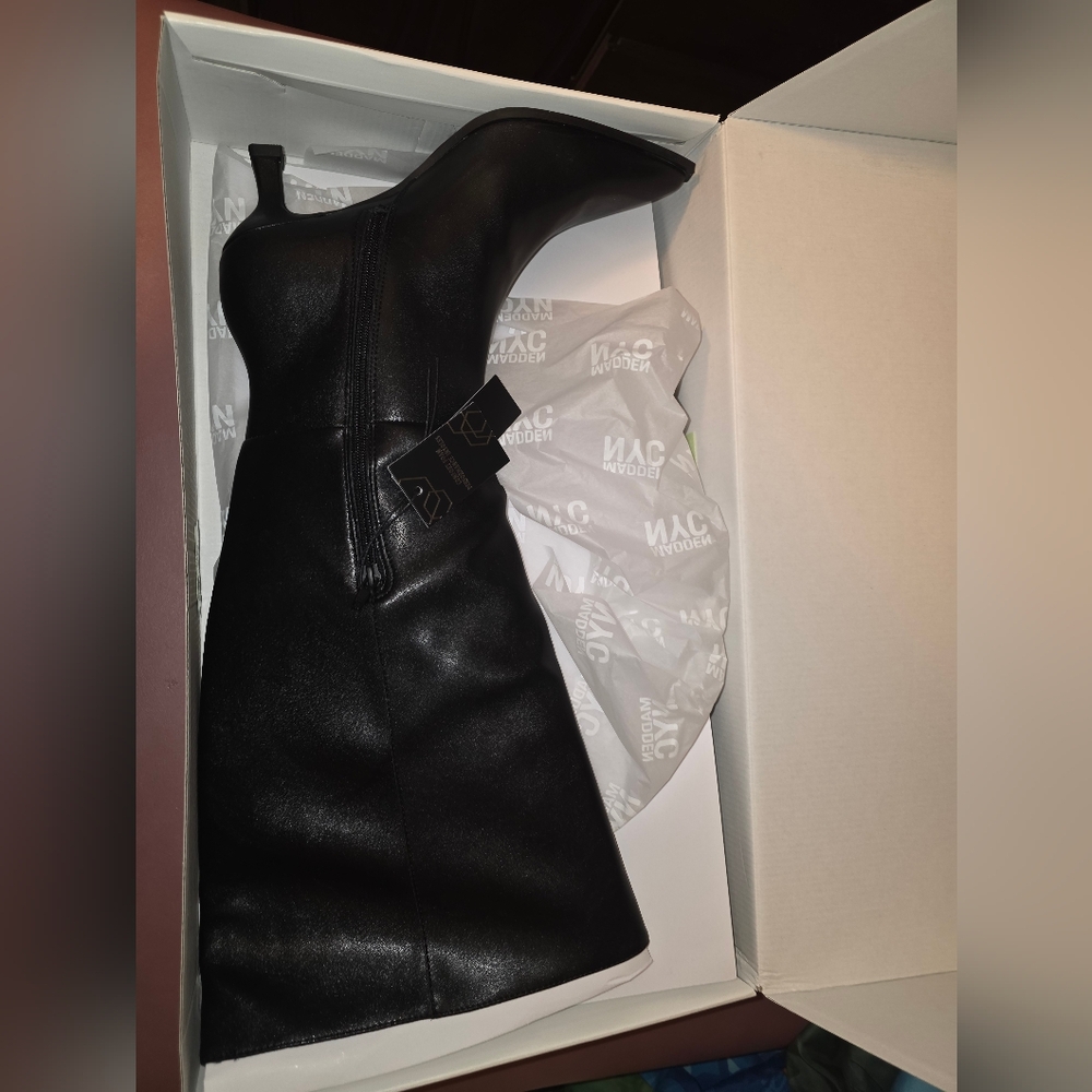 Women’s Black Faux Leather Dress with Side Zip